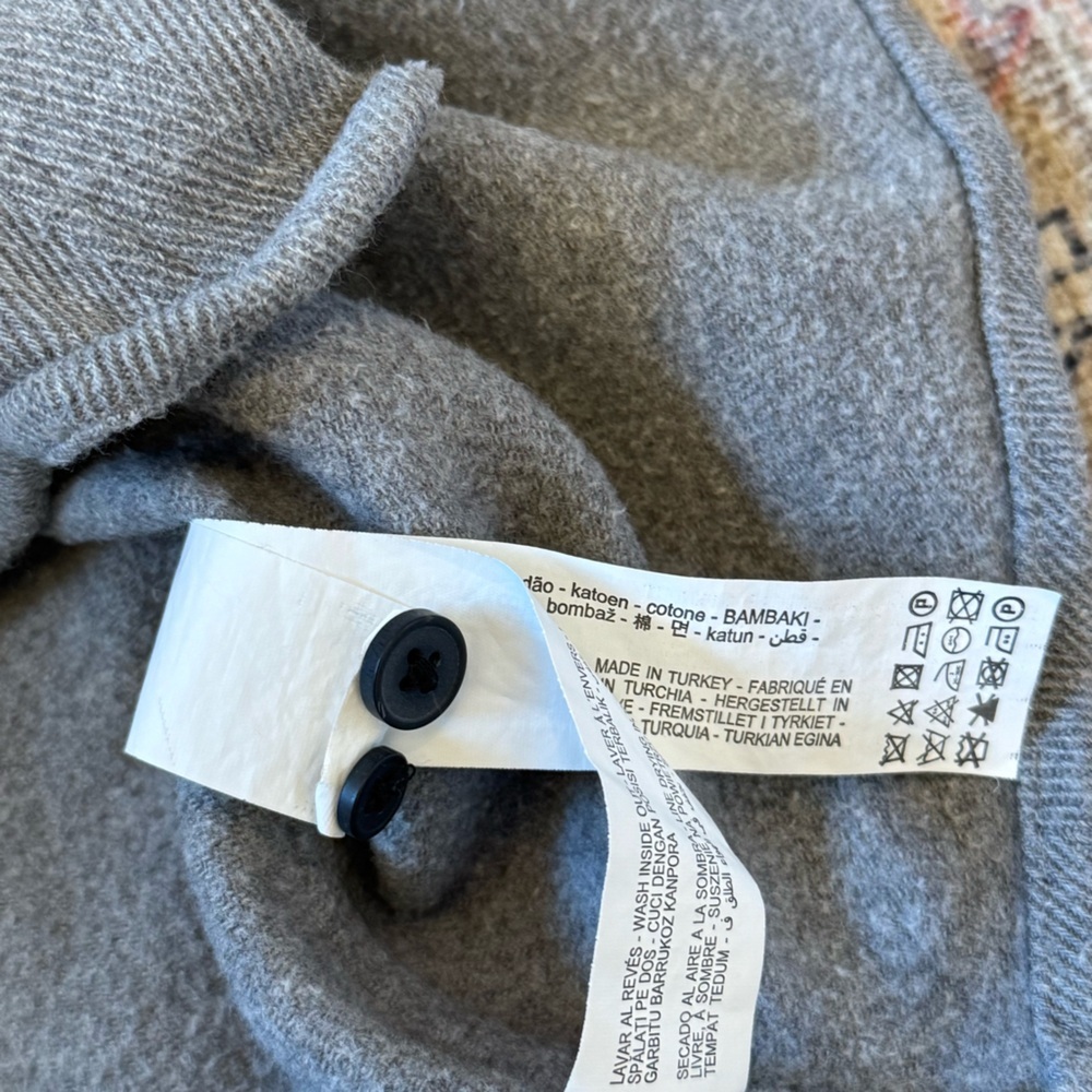 Zara Men’s Gray 100% Cotton Herringbone Shacket Sweater Button Down Size Medium - Picture 9 of 14